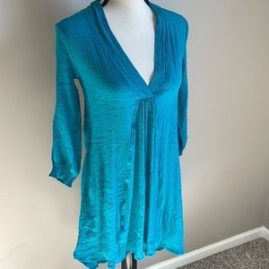 Papillon Turquoise  Sheer Gauzy Top/Cover-Up  Size Medium